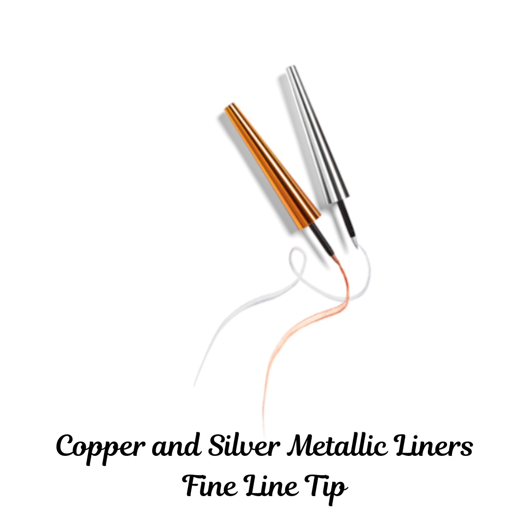 Liquid Eyeliner in Metallic Copper or Silver