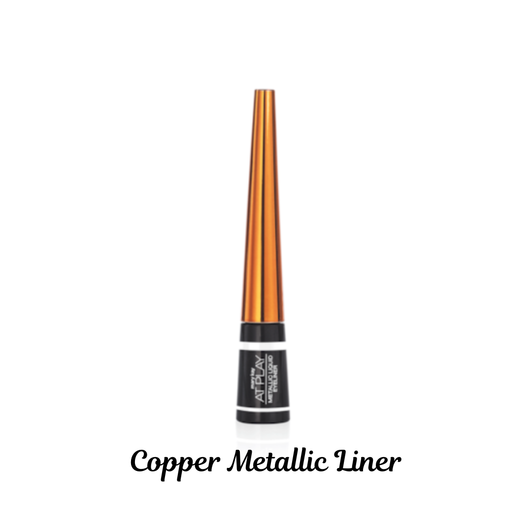 Liquid Eyeliner in Metallic Copper or Silver