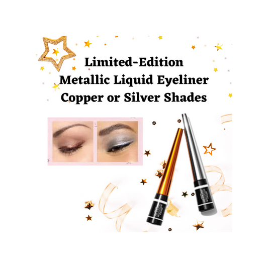 Liquid Eyeliner in Metallic Copper or Silver